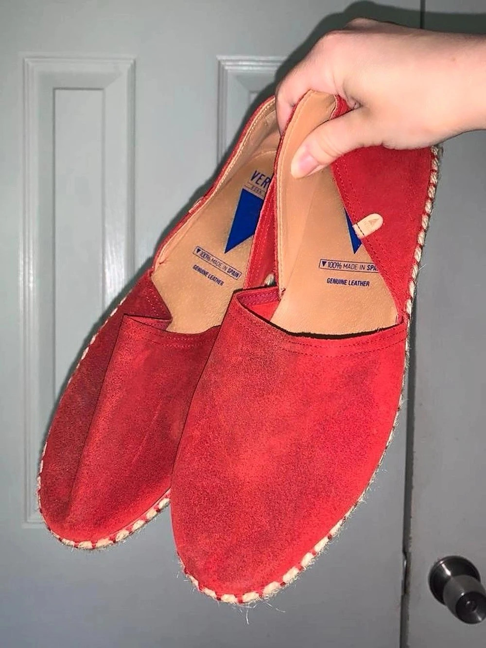 VERBENAS Espadrille Slip-On Shoes in Red